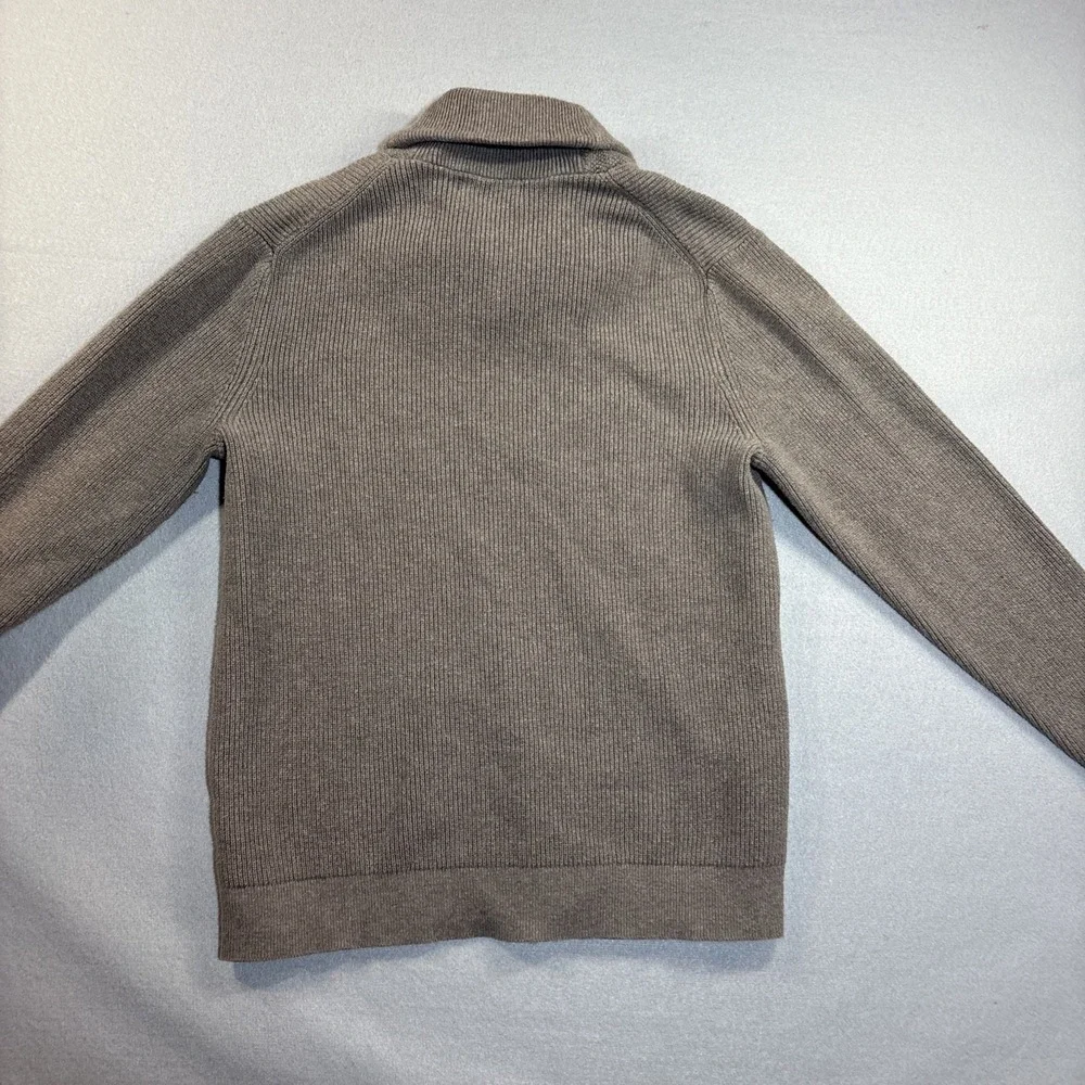 Banana Republic Shawl Collar Sweater Mens M Brown‎ Marled Knit Pullover Academia